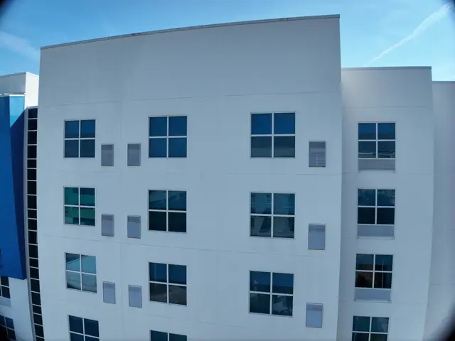 Aerial view along the hotel façade